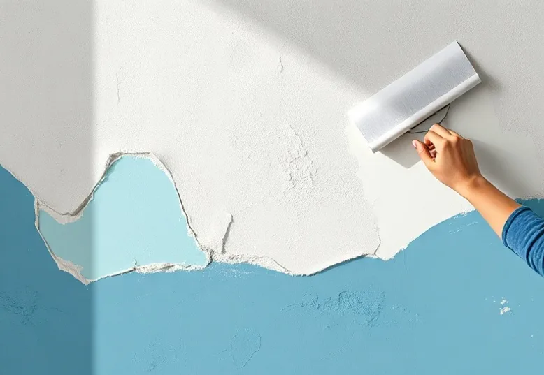 Application d'un enduit décoratif à la lisseuse sur un mur